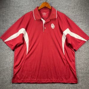 PGA Tour Golf Polo Shirt Men's XXL Red/White OU Oklahoma Sooners College